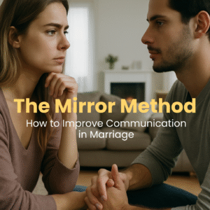 How to Improve Communication in Marriage The Mirror Method - A close-up of a couple sitting on opposite ends of a couch